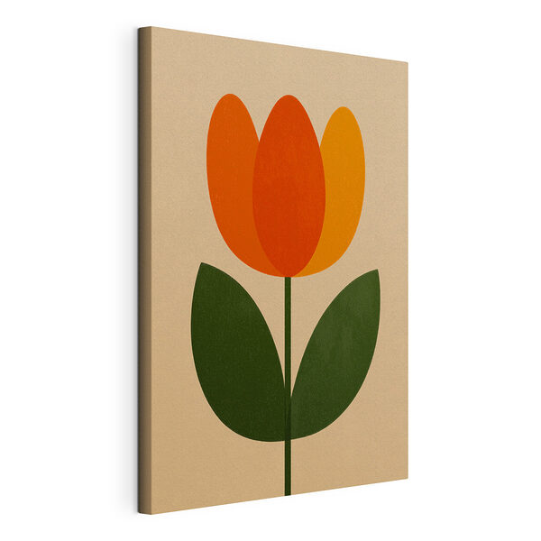 Fleur aux feuilles orange et vertes Tableaux Fleur aux feuilles orange et vertes