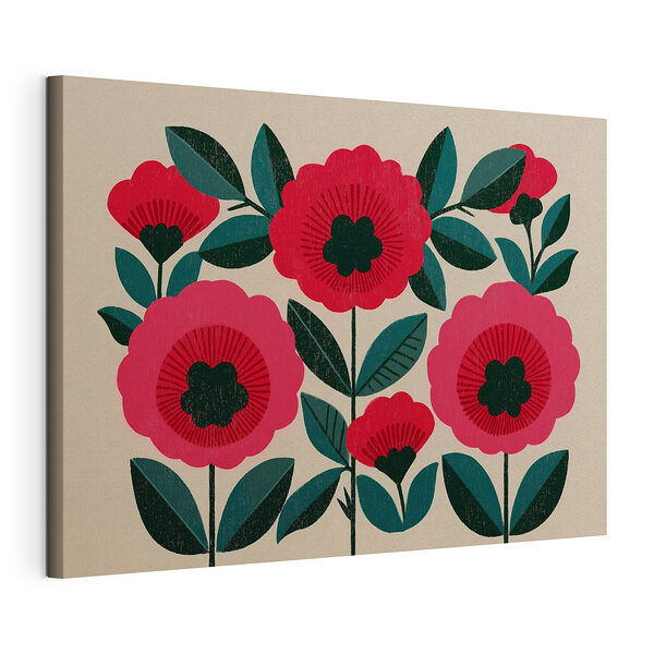 Peinture représentant des fleurs et des feuilles Tableaux Peinture représentant des fleurs et des feuilles