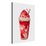 Tableaux Milkshake rouge et blanc avec une paille