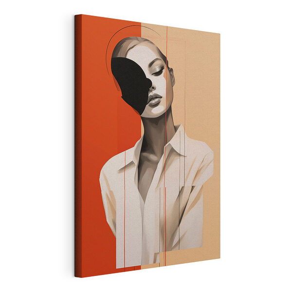 Une femme dont la moitié du visage est visible et l'autre moitié non Tableaux Une femme dont la moitié du visage est visible et l'autre moitié non