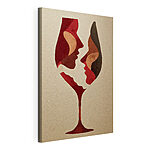 Tableaux Verre à vin orné de visages