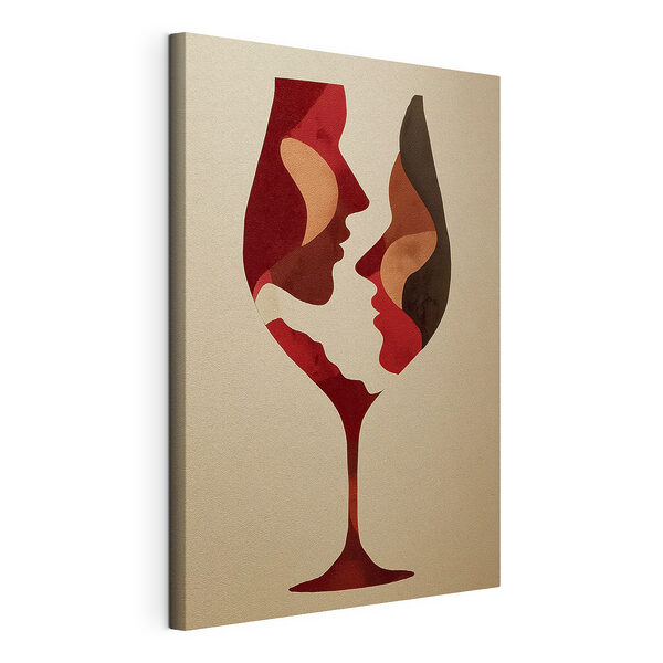 Verre à vin orné de visages Tableaux Verre à vin orné de visages