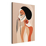 Tableaux Femme aux cheveux noirs et aux grandes boucles d'oreilles