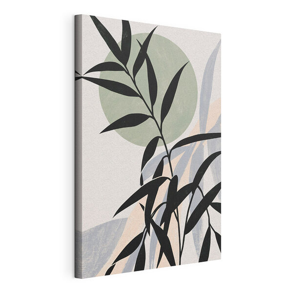Plante avec des feuilles et des cercles Tableaux Plante avec des feuilles et des cercles