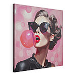 Tableaux Une femme en train de faire une bulle
