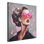 Tableaux Une femme portant des lunettes de soleil roses