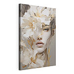 Tableaux Femme avec des fleurs sur le visage