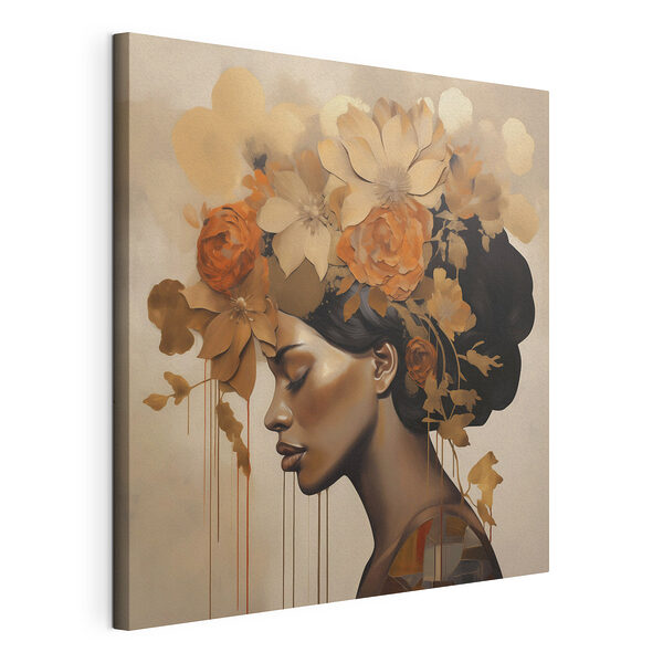 Tableaux Tableau représentant une femme avec des fleurs dans les cheveux