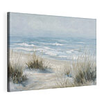 Tableaux Plage avec de l'herbe et des vagues