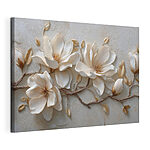 Tableaux Des fleurs blanches sur un fond blanc