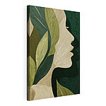 Tableaux Visage de femme orné de feuilles