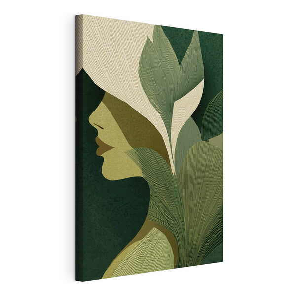 Visage de femme orné de feuilles Tableaux Visage de femme orné de feuilles