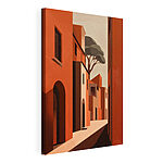 Tableaux Peinture représentant une rue avec des bâtiments et des arbres