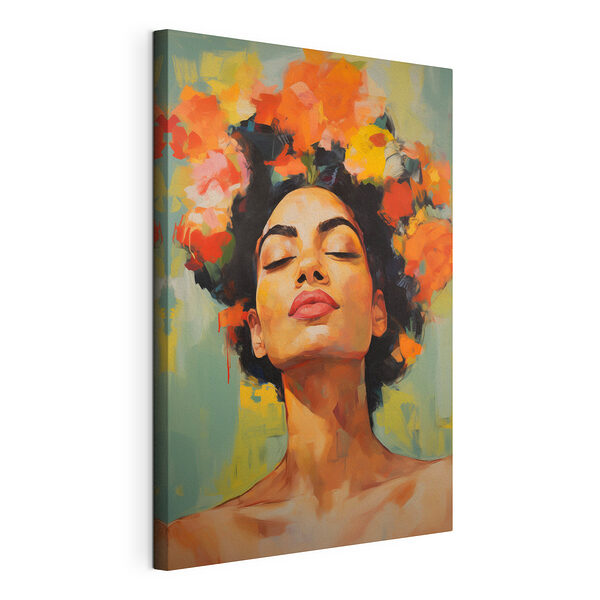 Tableau représentant une femme avec des fleurs dans les cheveux Tableaux Tableau représentant une femme avec des fleurs dans les cheveux