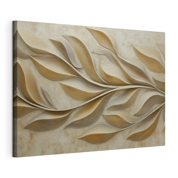 Motif de feuilles ondulantes dans des tons doux Tableaux Motif de feuilles ondulantes dans des tons doux