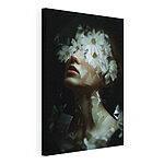 Tableaux Femme avec des fleurs sur le visage