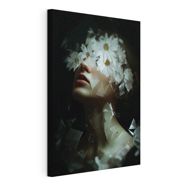Femme avec des fleurs sur le visage Tableaux Femme avec des fleurs sur le visage