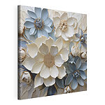 Tableaux Bouquet de fleurs blanches et bleues