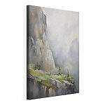 Tableaux Peinture représentant une montagne avec des arbres
