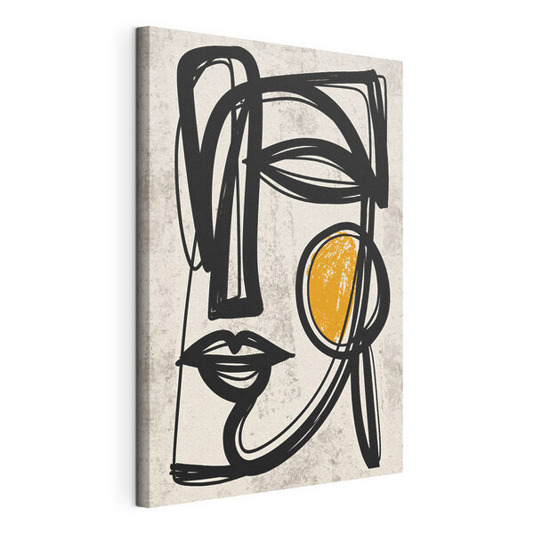 Tableaux Dessin d'un visage en noir et jaune (UGS : s49860) Tableaux Tableaux Dessin d'un visage en noir et jaune (UGS : s49860)