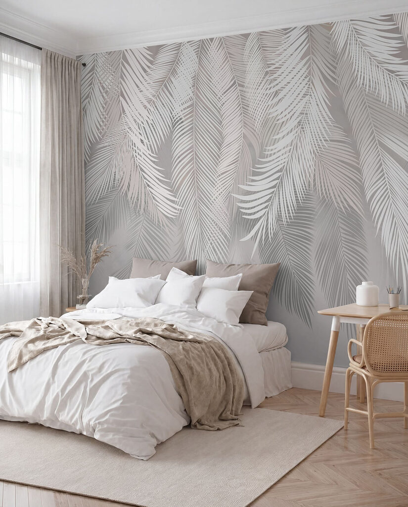 Papier peint 3D feuilles