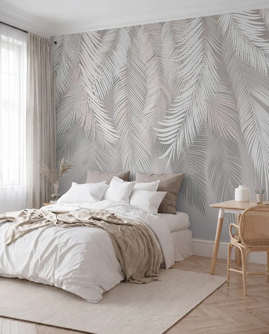 Papier peint panoramique Plumes délicates dans des teintes douces (UGS : u48556)