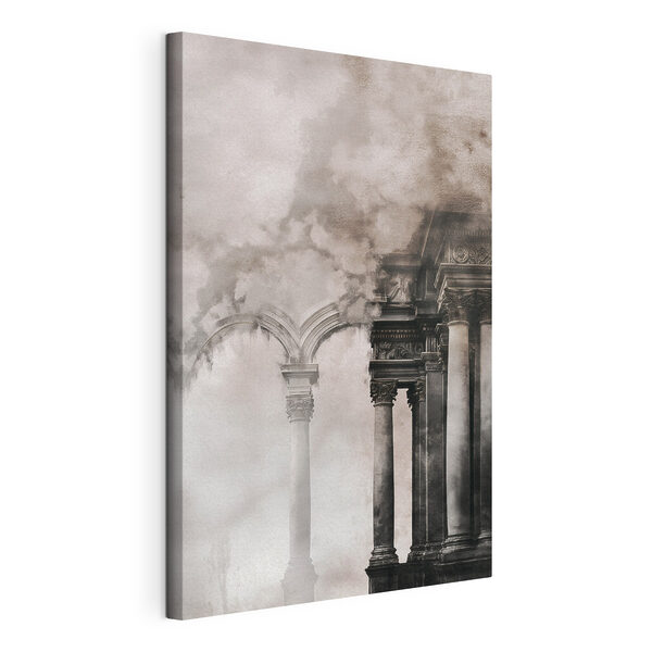 Tableaux Tableaux Bâtiment avec des colonnes et de la fumée (UGS : s50175)