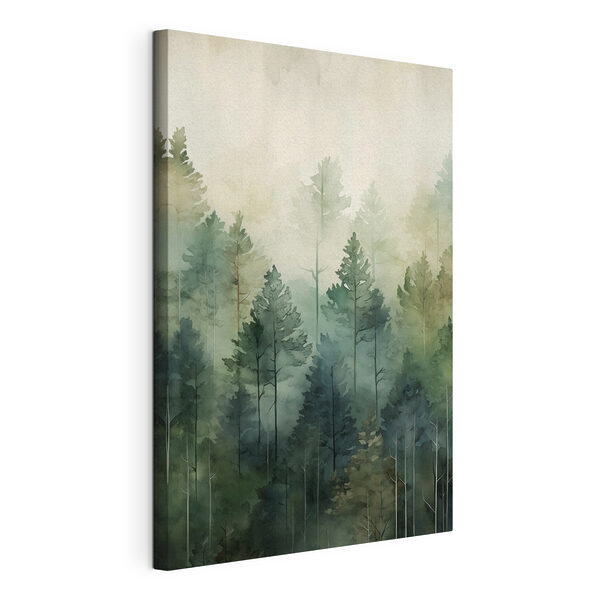 Tableaux Tableaux Peinture représentant des arbres dans le brouillard (UGS : s50181)