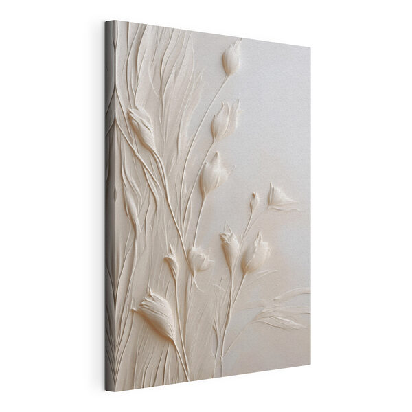 Tableaux Composition florale blanche sur fond blanc