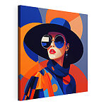 Tableaux Femme portant un chapeau et des lunettes de soleil