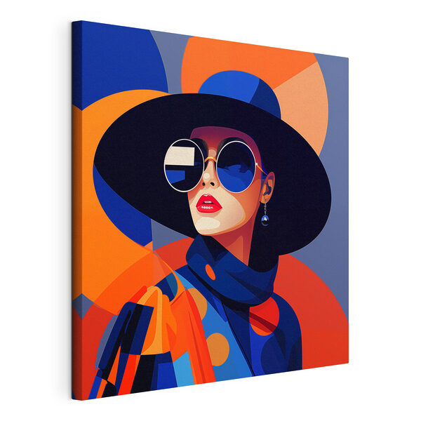 Tableaux Femme portant un chapeau et des lunettes de soleil