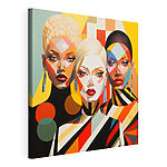 Tableaux Groupe de femmes aux visages de différentes couleurs