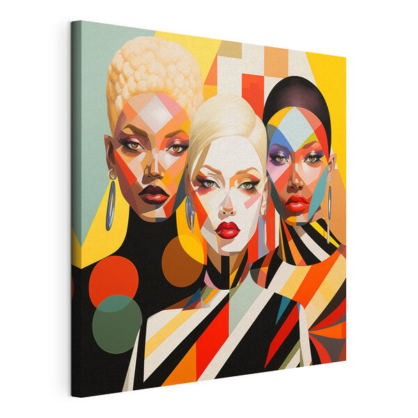 Tableaux Groupe de femmes aux visages de différentes couleurs