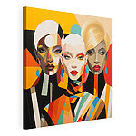 Tableaux Groupe de femmes aux visages de différentes couleurs