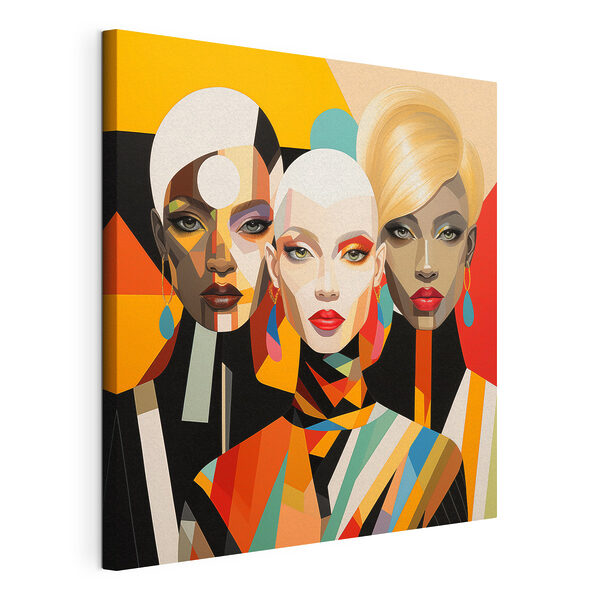 Tableaux Groupe de femmes aux visages de différentes couleurs