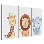 Modular canvas print Lion avec un ballon bleu