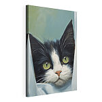 Tableaux Chat regardant par-dessus un rideau