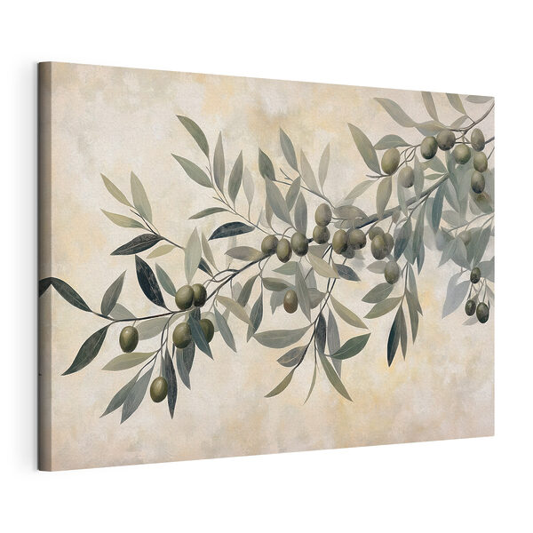 Branche avec des feuilles vertes et des fruits Tableaux Branche avec des feuilles vertes et des fruits