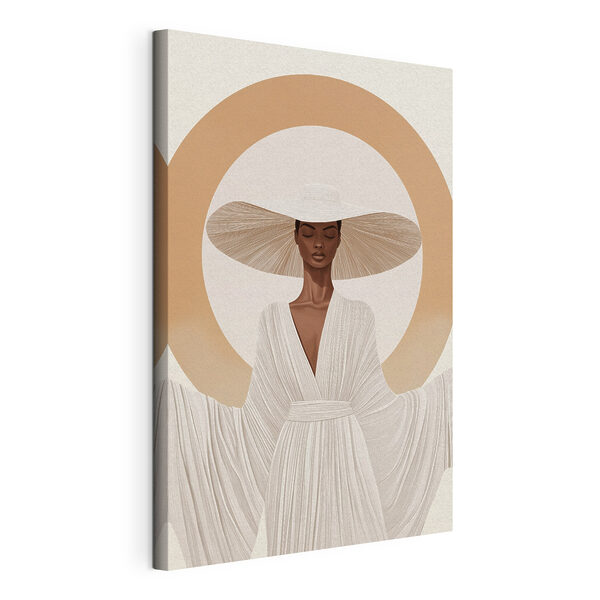 Femme portant un chapeau et une robe Tableaux Femme portant un chapeau et une robe