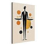 Tableaux Un homme en smoking tenant un plateau avec des boissons