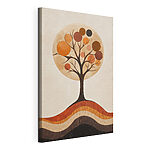 Tableaux Arbre avec des cercles orange et un cercle marron et blanc