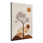 Tableaux Arbre avec des cercles marron sur fond blanc