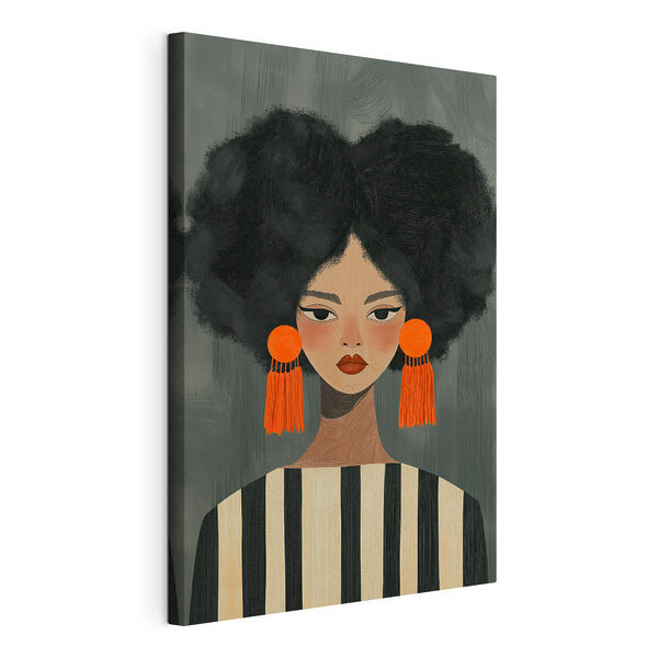 Tableaux Femme portant de grandes boucles d'oreilles