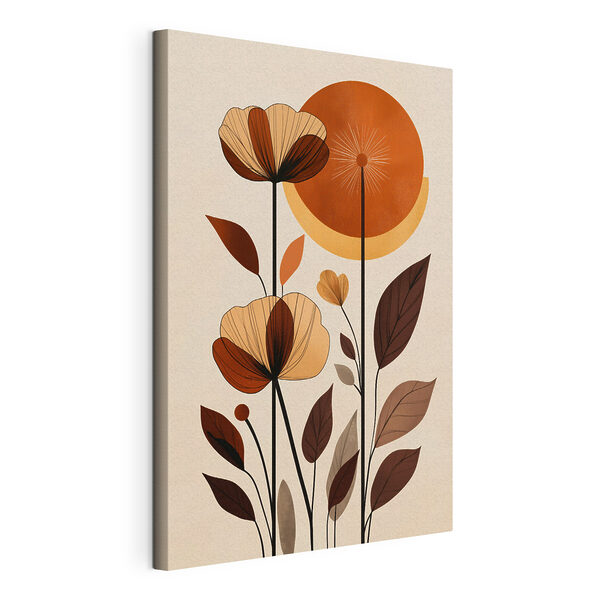 Tableaux Motif floral élégant aux teintes chaudes