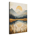 Tableaux Paysage représentant un lac, des montagnes et des arbres