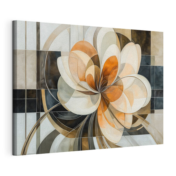- Motif floral abstrait aux tons doux Tableaux - Motif floral abstrait aux tons doux
