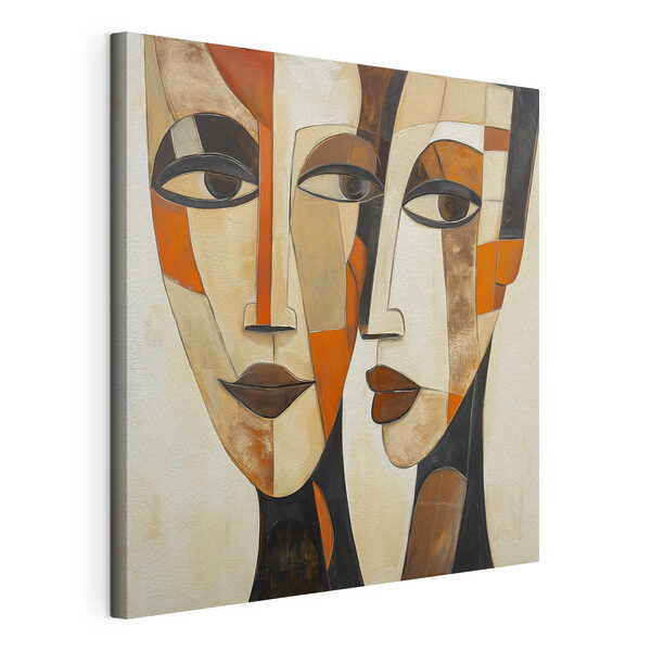 Tableaux Tableau représentant deux visages