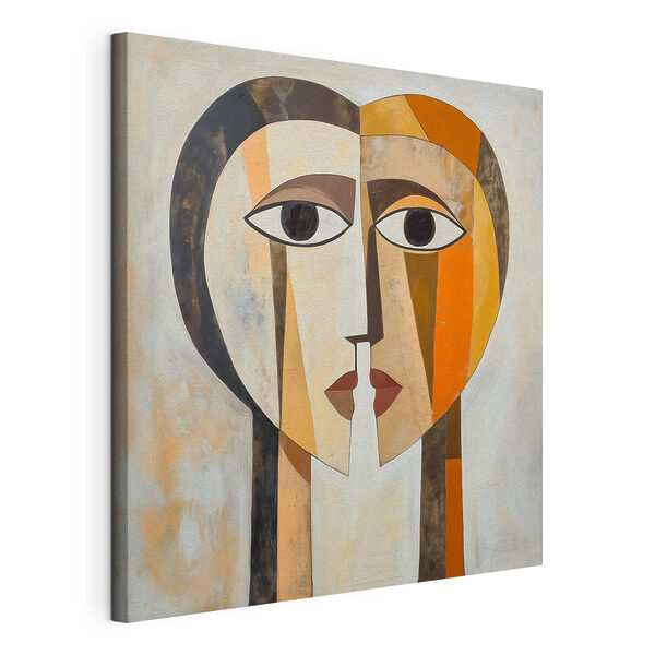 Tableaux Peinture représentant un visage et un cœur