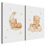 Impression sur toile modulaire Ours en peluche dans une boîte avec des ballons