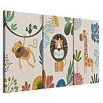 Impression sur toile modulaire Lion avec une couronne et des feuilles
